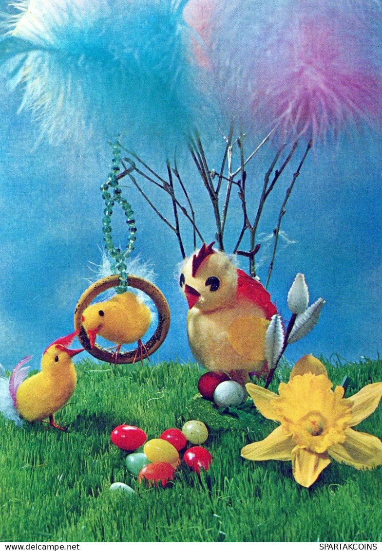 OSTERN HUHN EI Vintage Ansichtskarte Postkarte CPSM #PBO798.DE - Pâques