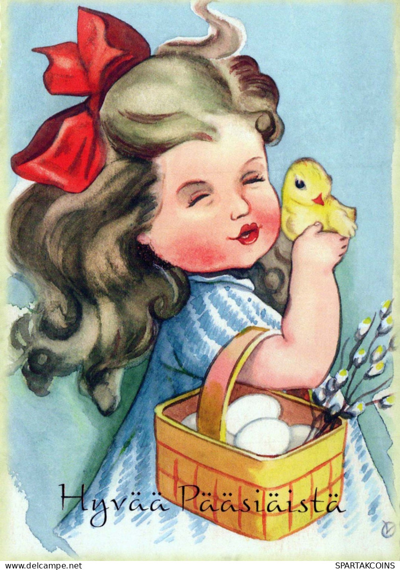 OSTERN KINDER EI Vintage Ansichtskarte Postkarte CPSM #PBO230.DE - Pâques