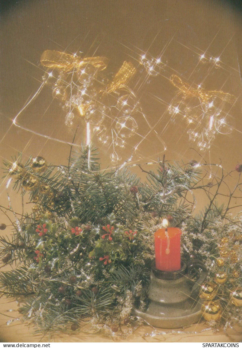 Neujahr Weihnachten KERZE Vintage Ansichtskarte Postkarte CPSM #PBA798.DE - New Year