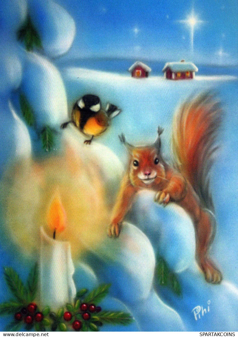 Neujahr Weihnachten EICHHÖRNCHEN Vintage Ansichtskarte Postkarte CPSM Unposted #PBA544.DE - New Year