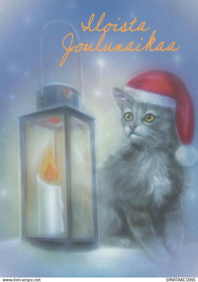 Neujahr Weihnachten KATZE Vintage Ansichtskarte Postkarte CPSM Unposted #PBA479.DE - New Year