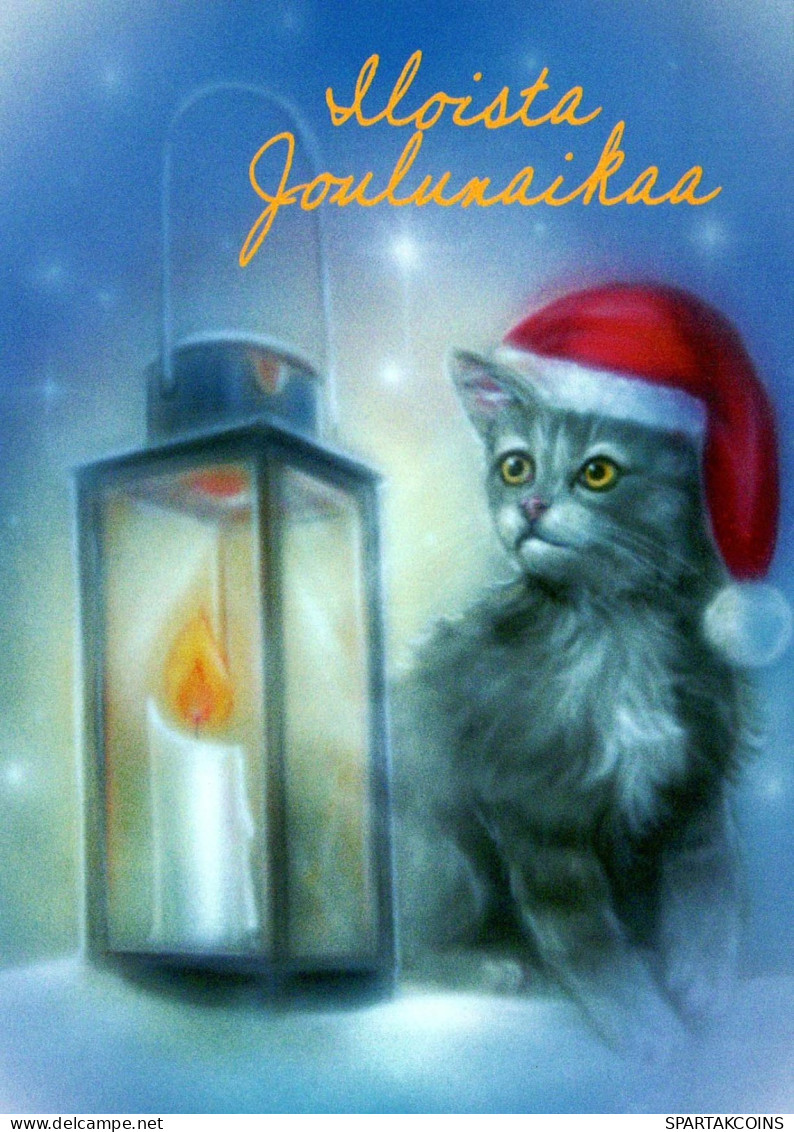 Neujahr Weihnachten KATZE Vintage Ansichtskarte Postkarte CPSM Unposted #PBA479.DE - New Year