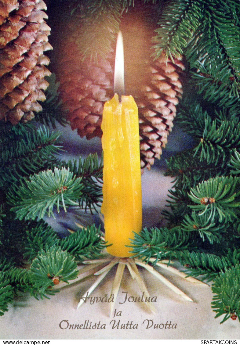 Neujahr Weihnachten KERZE Vintage Ansichtskarte Postkarte CPSM #PBA177.DE - New Year