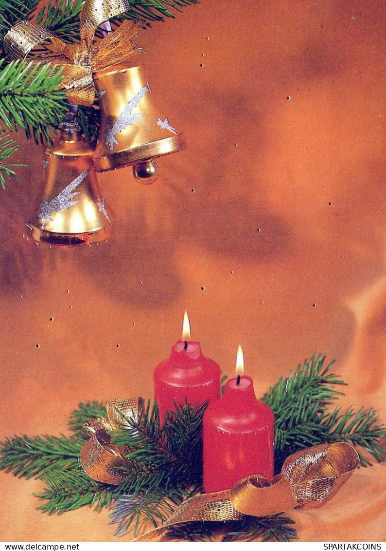 Neujahr Weihnachten KERZE Vintage Ansichtskarte Postkarte CPSM #PAZ479.DE - New Year