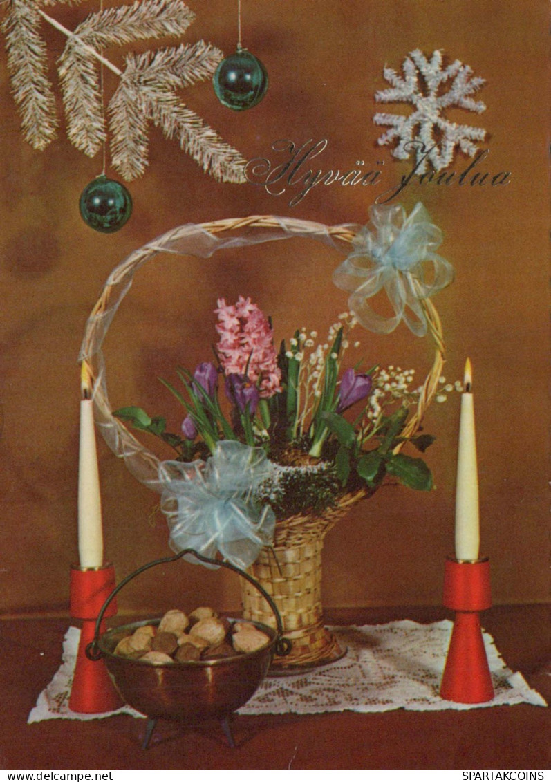 Neujahr Weihnachten KERZE Vintage Ansichtskarte Postkarte CPSM #PAZ600.DE - New Year