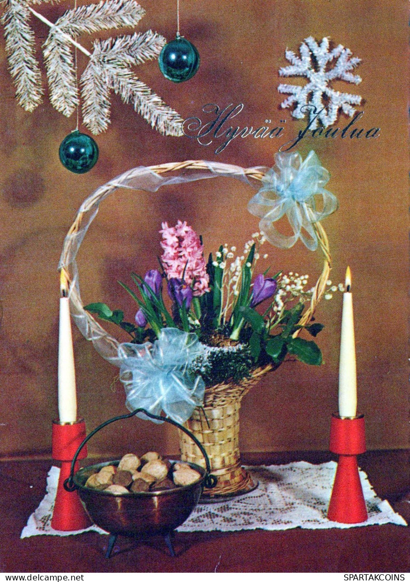 Neujahr Weihnachten KERZE Vintage Ansichtskarte Postkarte CPSM #PAZ600.DE - New Year