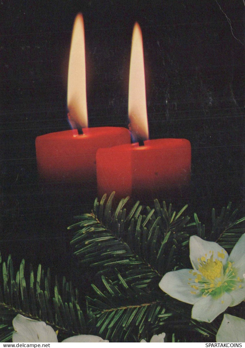 Neujahr Weihnachten KERZE Vintage Ansichtskarte Postkarte CPSM #PAZ540.DE - New Year