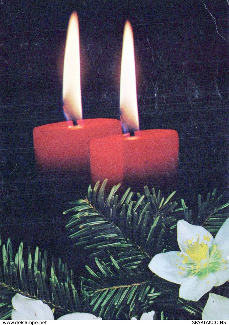 Neujahr Weihnachten KERZE Vintage Ansichtskarte Postkarte CPSM #PAZ540.DE - New Year