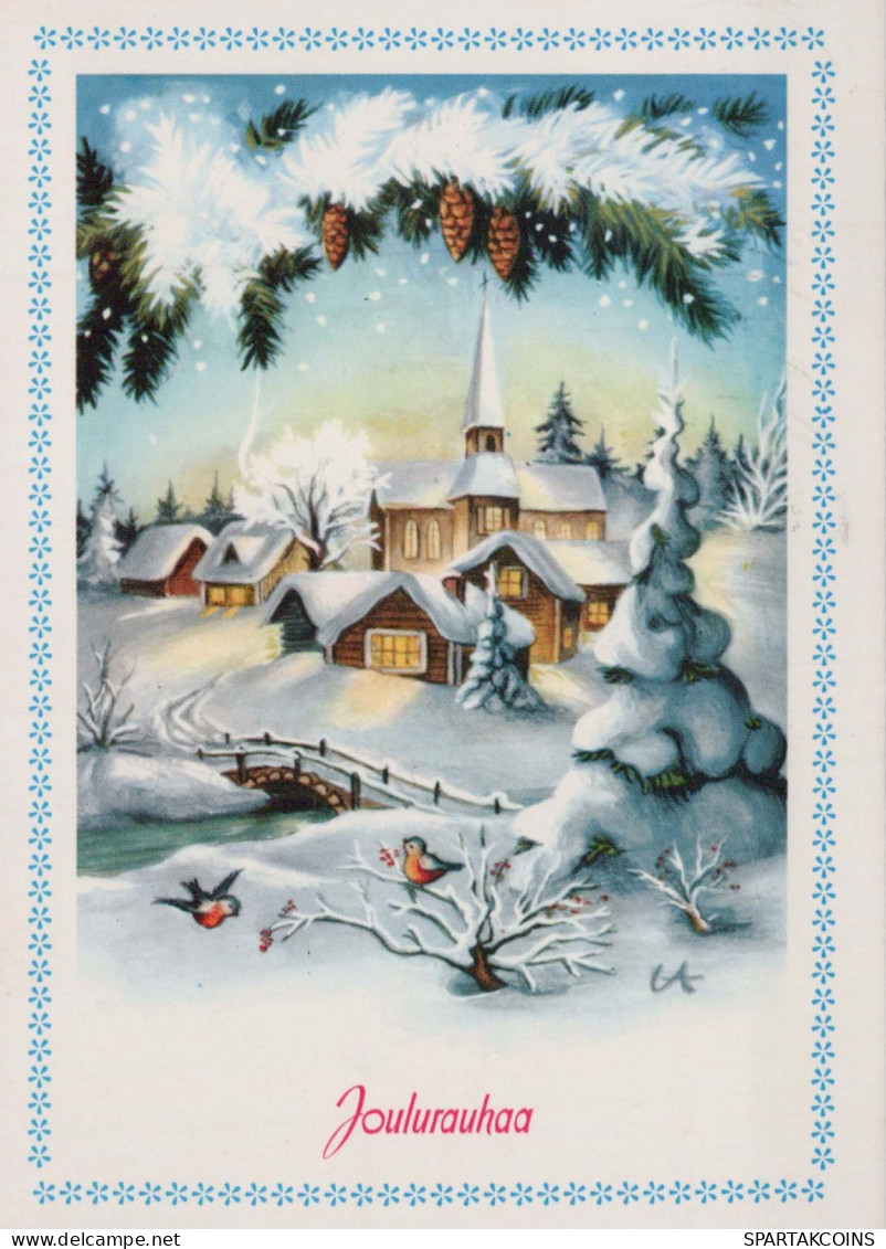 Neujahr Weihnachten KIRCHE Vintage Ansichtskarte Postkarte CPSM #PAY378.DE - New Year