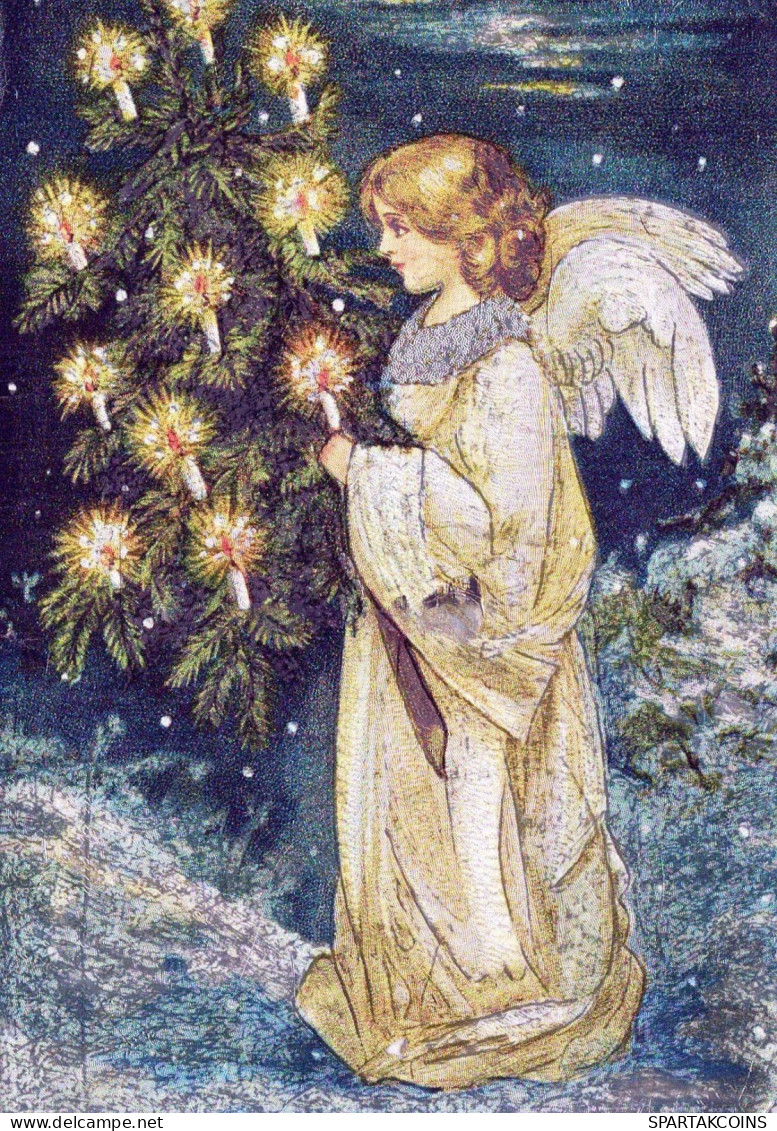 ANGELO Buon Anno Natale LENTICULAR 3D Vintage Cartolina CPSM #PAZ032.IT - Angels