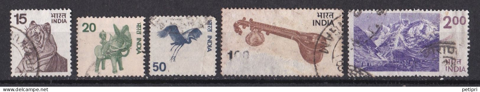 Inde  - 1970  1979 -   Y&T  N °  444   445   446   447 Et  448   Oblitérés - Used Stamps