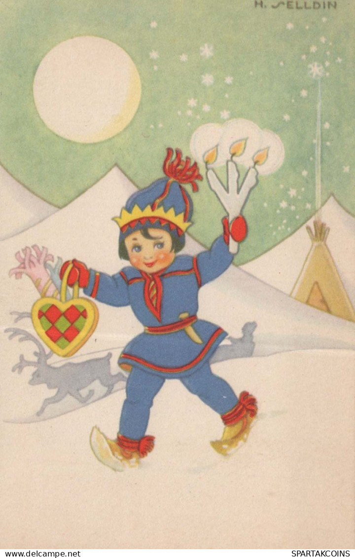 Buon Anno Natale BAMBINO Vintage Cartolina CPSMPF #PKD609.IT - New Year