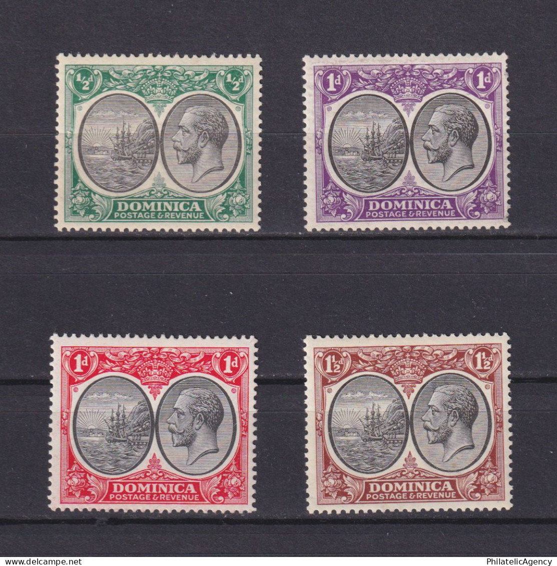 DOMINICA 1923, SG #71-75, CV £40 Part Set, MH - Dominica (...-1978)