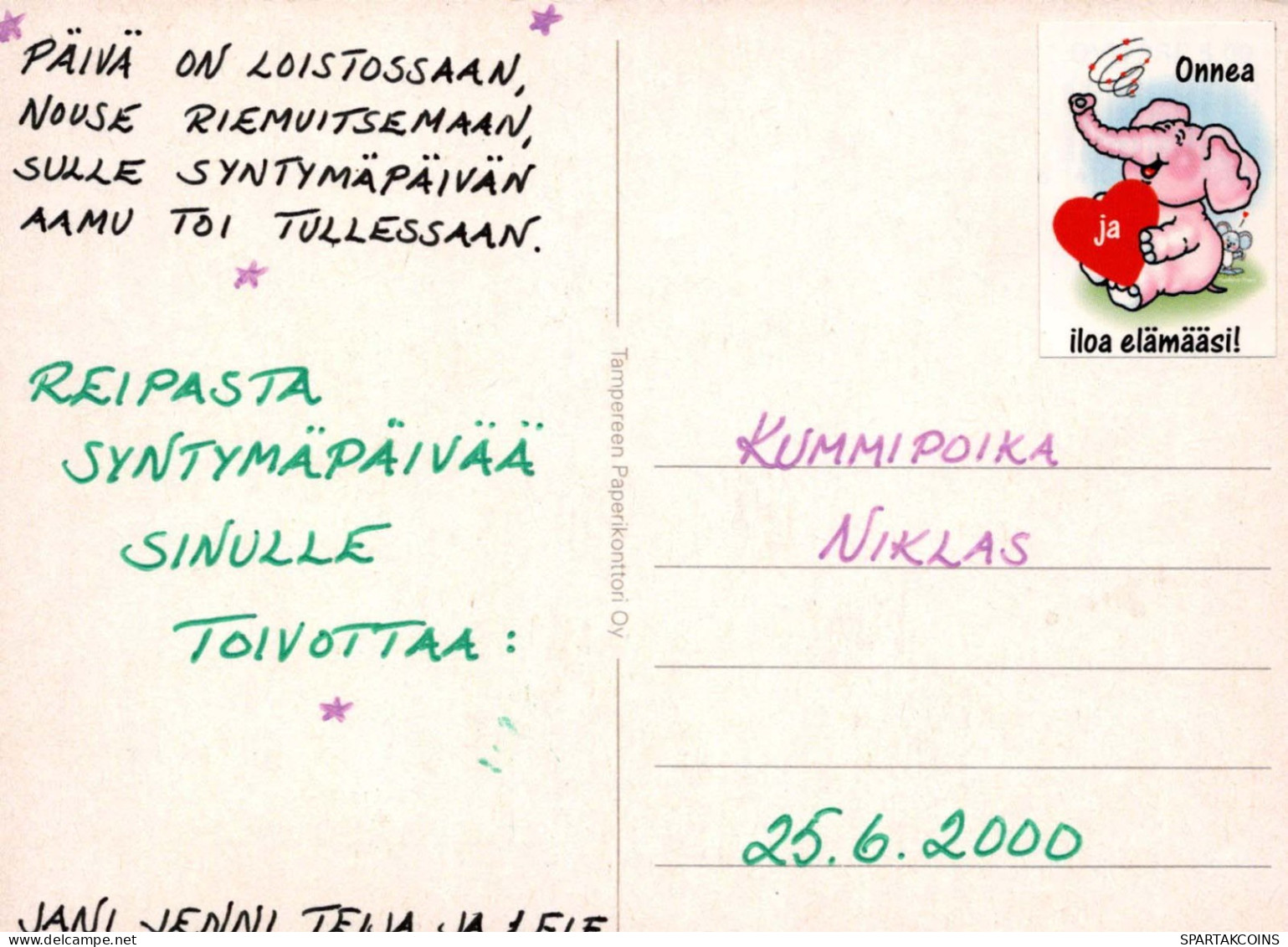 BUON COMPLEANNO 4 Años RAGAZZO BAMBINO Vintage Postal CPSM #PBT749.IT - Verjaardag