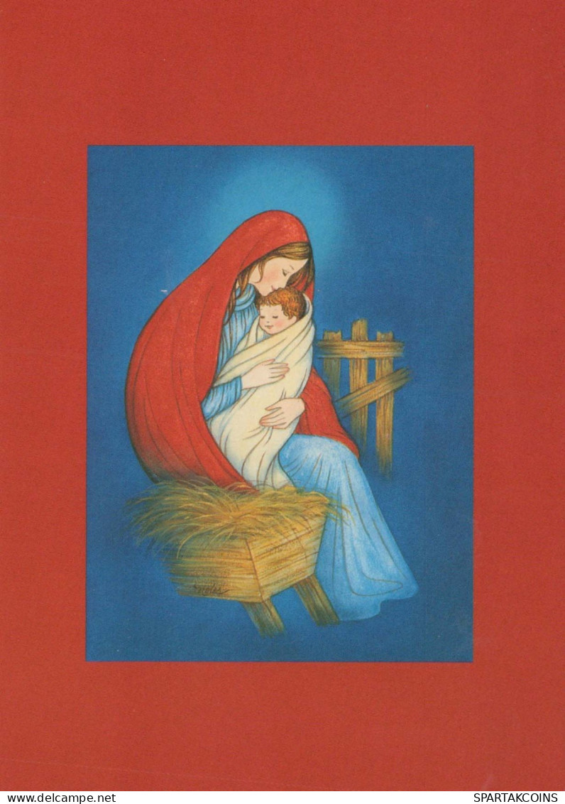 Vergine Maria Madonna Gesù Bambino Natale Religione Vintage Cartolina CPSM #PBP933.IT - Maagd Maria En Madonnas