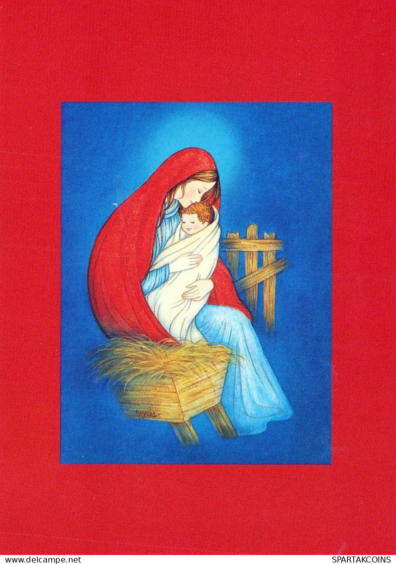 Vergine Maria Madonna Gesù Bambino Natale Religione Vintage Cartolina CPSM #PBP933.IT - Jungfräuliche Marie Und Madona