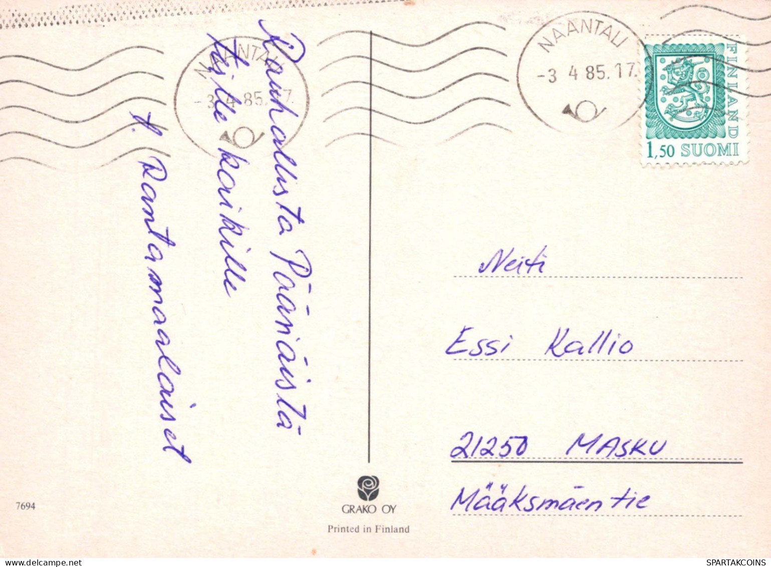PASQUA POLLO UOVO Vintage Cartolina CPSM #PBP237.IT - Pâques