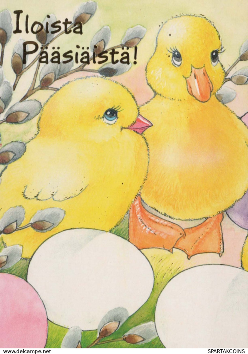 PASQUA POLLO UOVO Vintage Cartolina CPSM #PBO675.IT - Easter