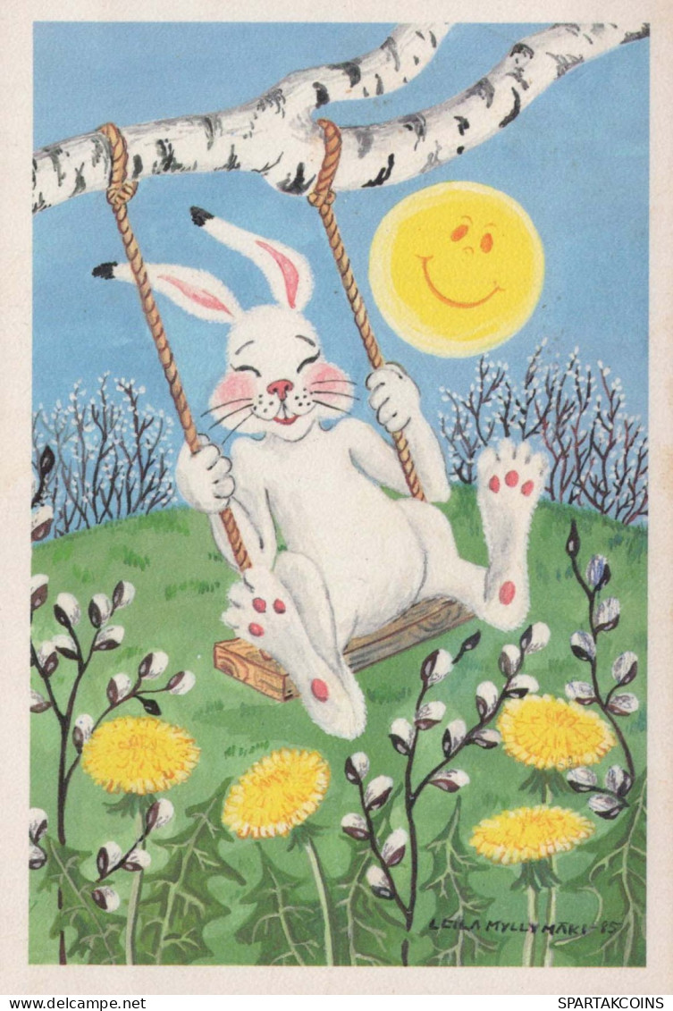 PASQUA CONIGLIO Vintage Cartolina CPSM #PBO360.IT - Easter
