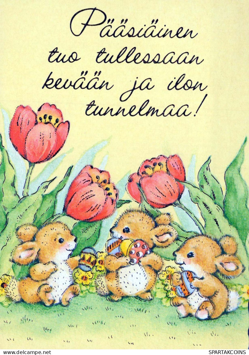 PASQUA CONIGLIO Vintage Cartolina CPSM #PBO549.IT - Easter