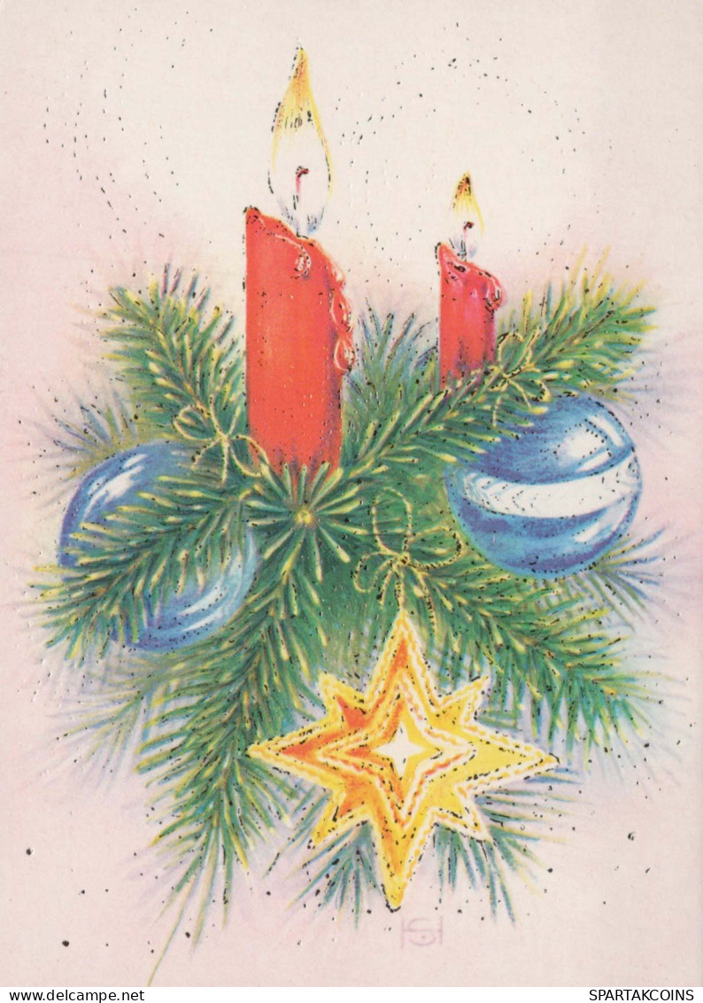 Buon Anno Natale CANDELA Vintage Cartolina CPSM #PBN920.IT - New Year