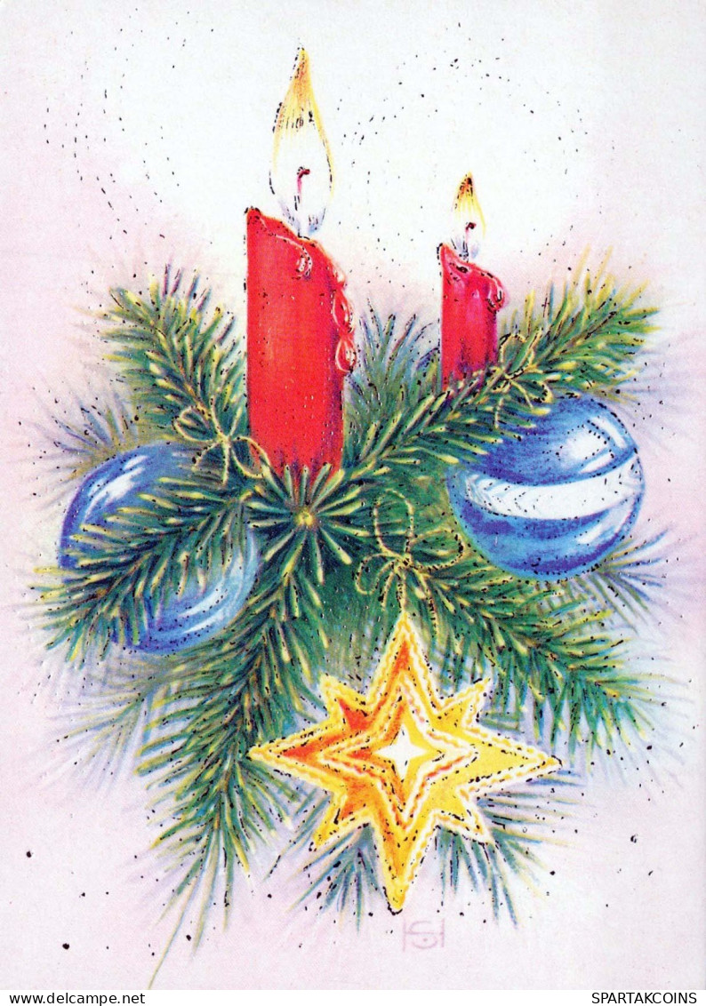 Buon Anno Natale CANDELA Vintage Cartolina CPSM #PBN920.IT - New Year