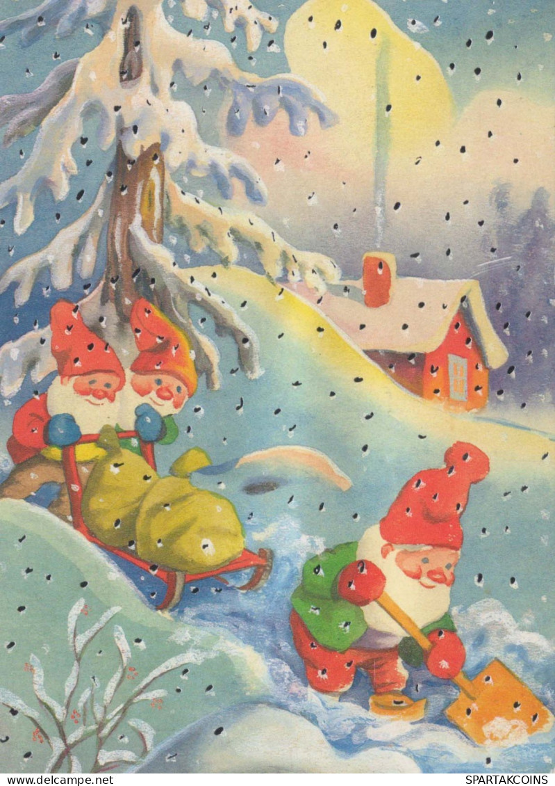 Buon Anno Natale GNOME Vintage Cartolina CPSM #PBM137.IT - New Year