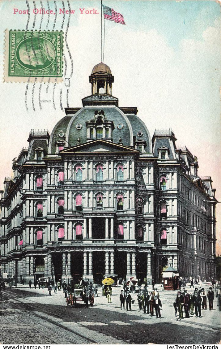 ETATS UNIS - New York - Post Office - Animé - Colorisé - Carte Postale Ancienne - Autres Monuments, édifices