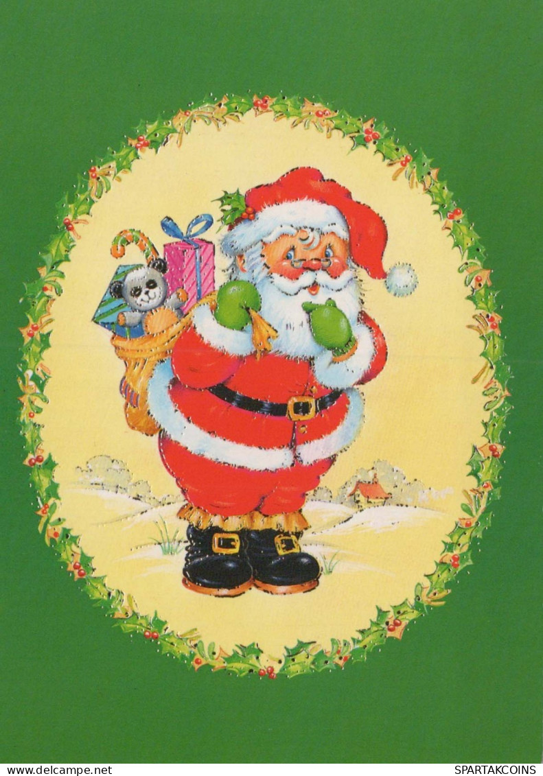BABBO NATALE Buon Anno Natale Vintage Cartolina CPSM #PBL371.IT - Santa Claus