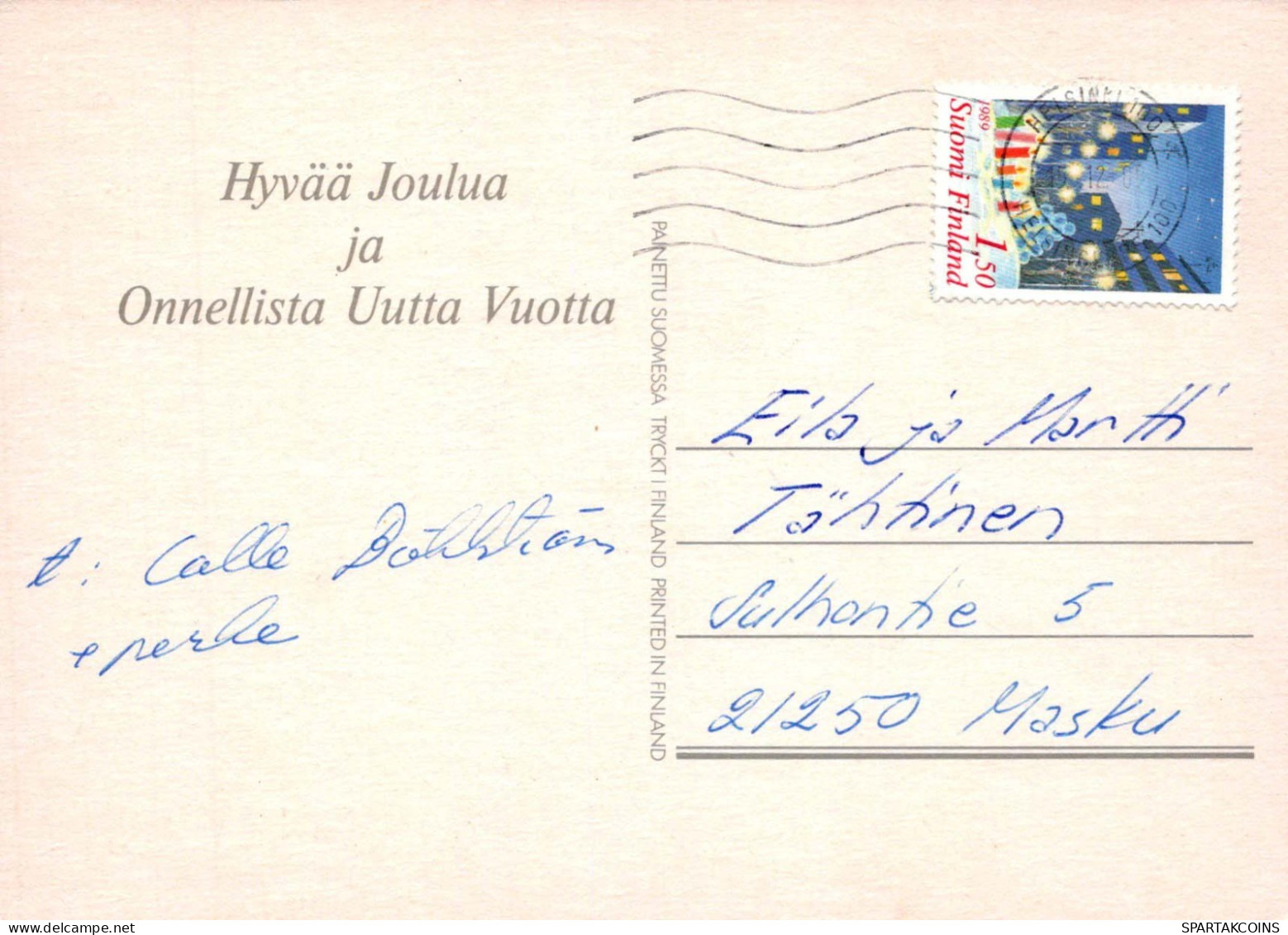 BABBO NATALE Buon Anno Natale Vintage Cartolina CPSM #PBL371.IT - Santa Claus