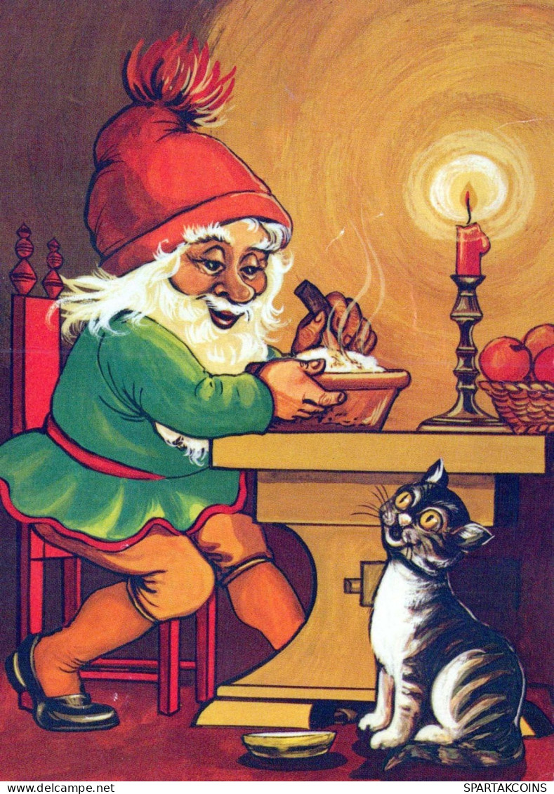 BABBO NATALE Buon Anno Natale Vintage Cartolina CPSM #PBL248.IT - Santa Claus