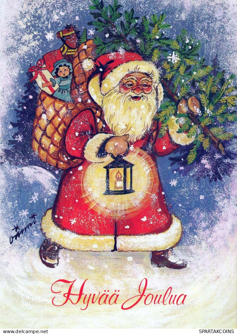 BABBO NATALE Buon Anno Natale Vintage Cartolina CPSM #PBL183.IT - Kerstman