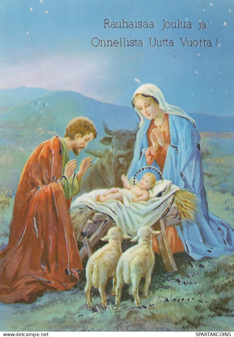 Vergine Maria Madonna Gesù Bambino Natale Religione Vintage Cartolina CPSM #PBB904.IT - Virgen Mary & Madonnas