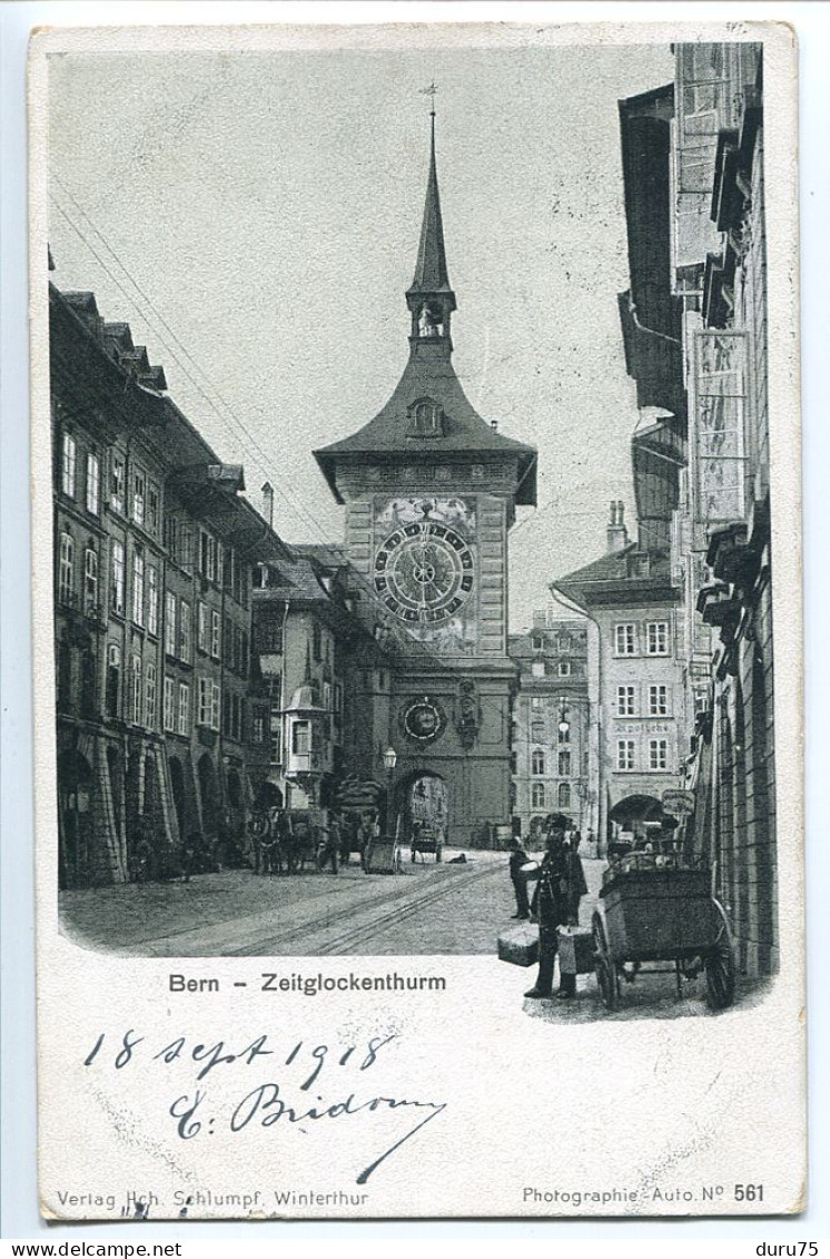 Suisse Pionnière - BERN ( Berne ) Zeitglockenthurm Animée - 2 Timbres Fils De Tell 3 & 2 1/2 Oblitération Bern 1918 - Bern