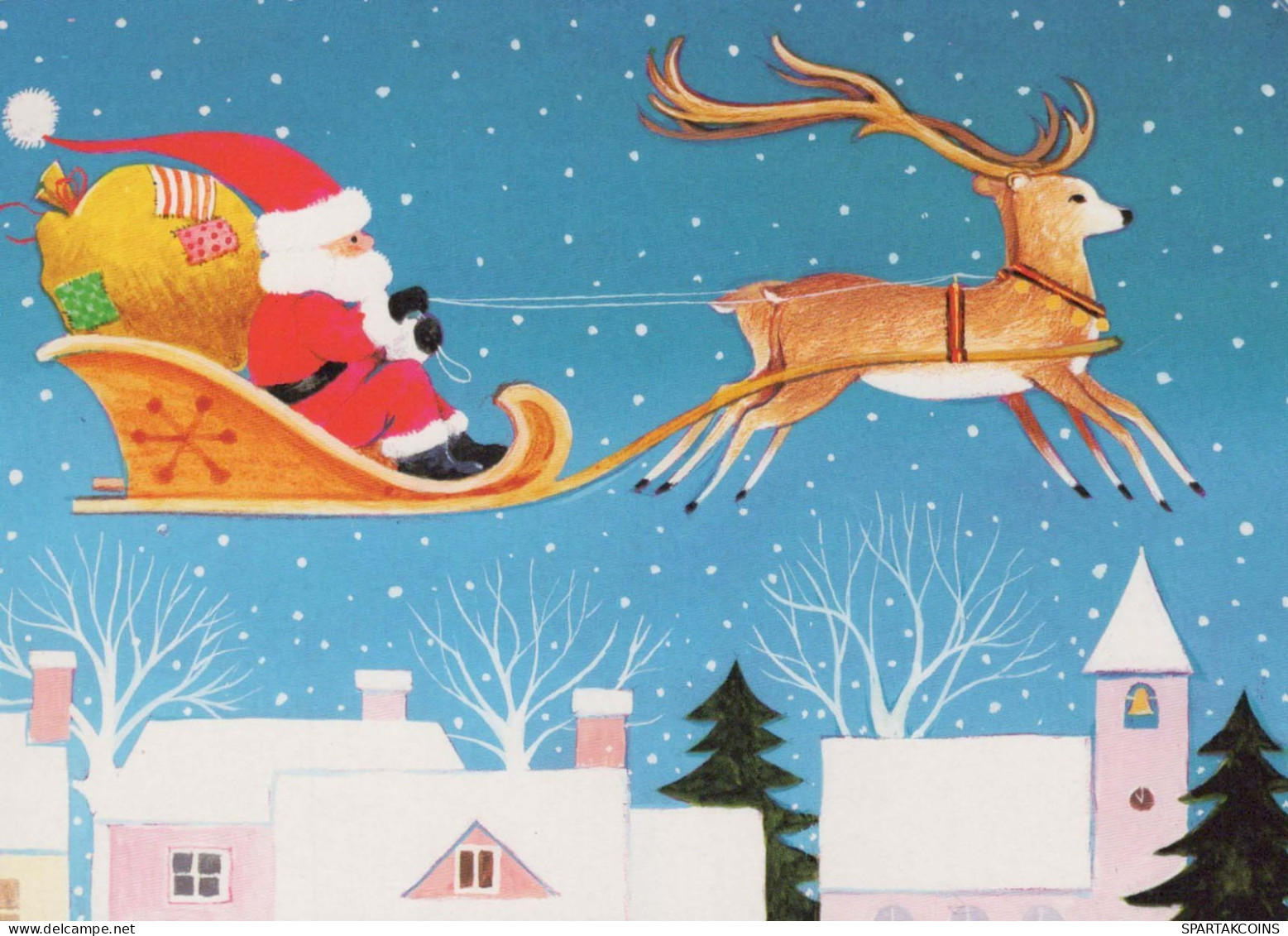 BABBO NATALE Buon Anno Natale Vintage Cartolina CPSM #PBB122.IT - Kerstman