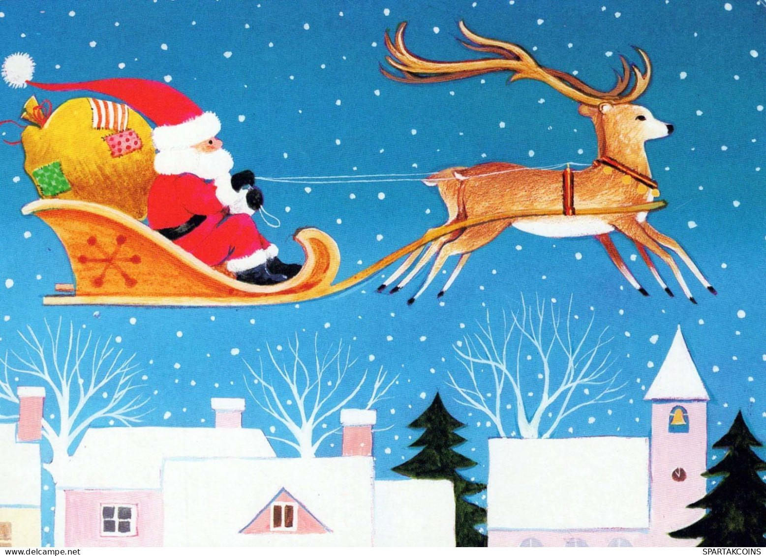 BABBO NATALE Buon Anno Natale Vintage Cartolina CPSM #PBB122.IT - Santa Claus