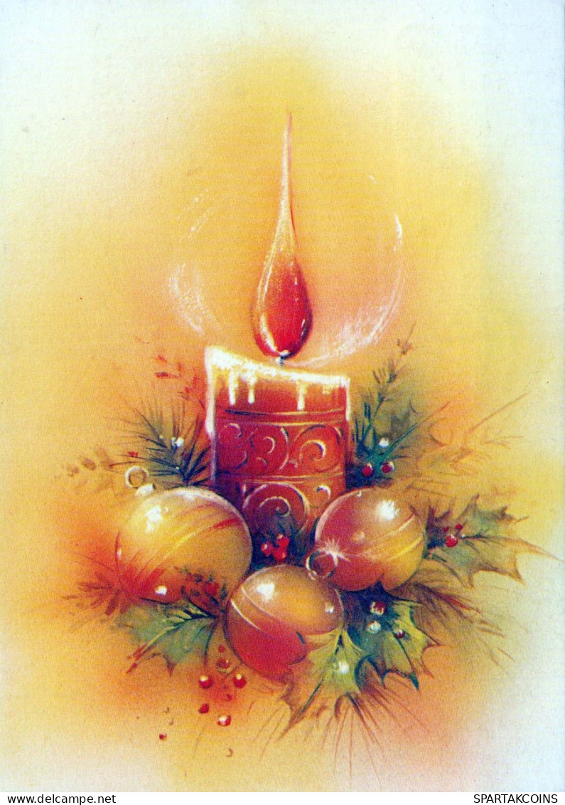 Buon Anno Natale CANDELA Vintage Cartolina CPSM #PBA299.IT - New Year