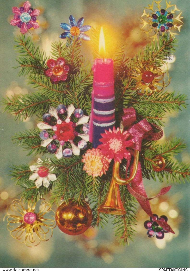 Buon Anno Natale CANDELA Vintage Cartolina CPSM #PBA178.IT - New Year