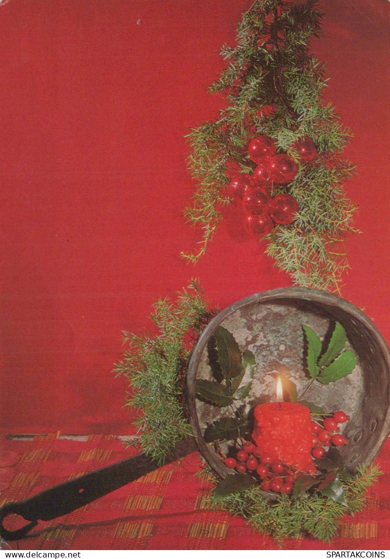 Buon Anno Natale CANDELA Vintage Cartolina CPSM #PAZ993.IT - New Year