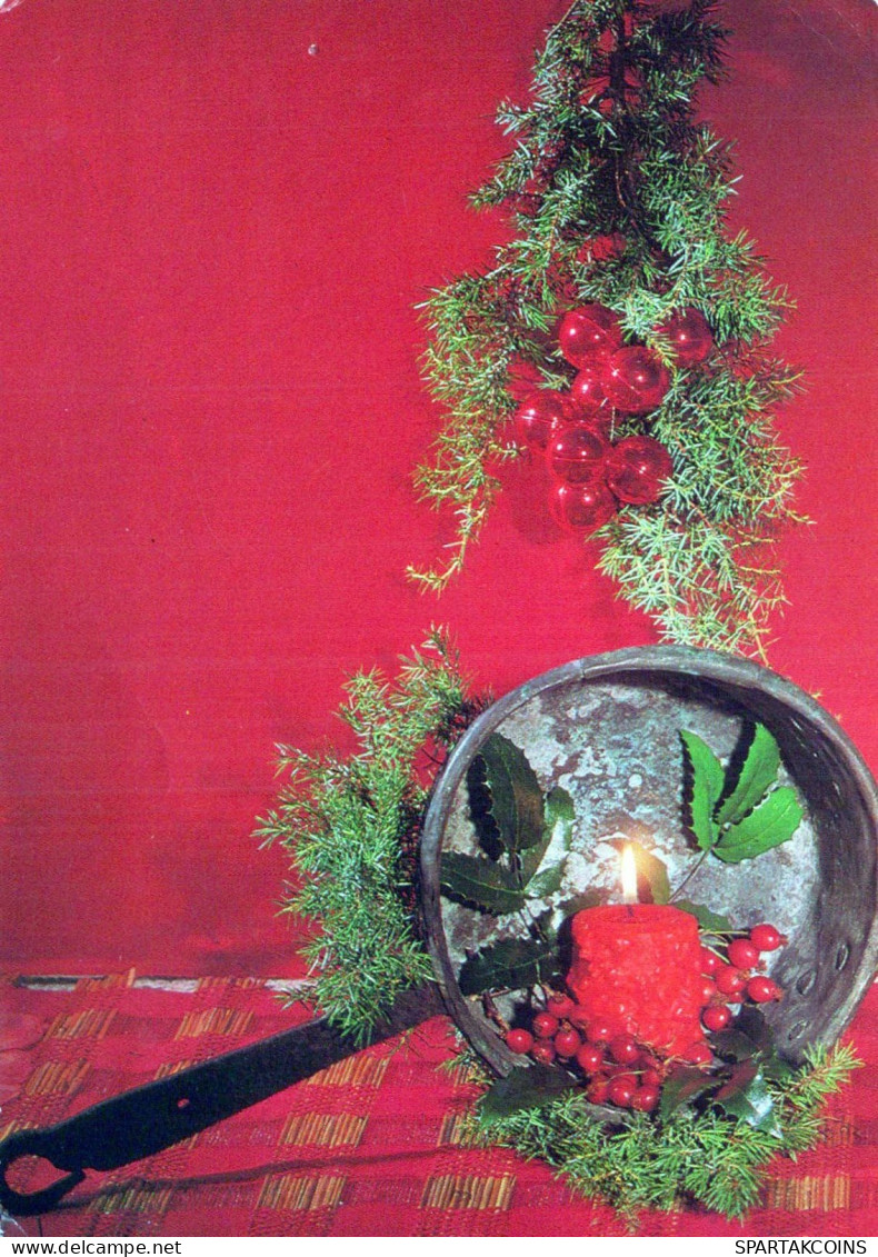 Buon Anno Natale CANDELA Vintage Cartolina CPSM #PAZ993.IT - New Year