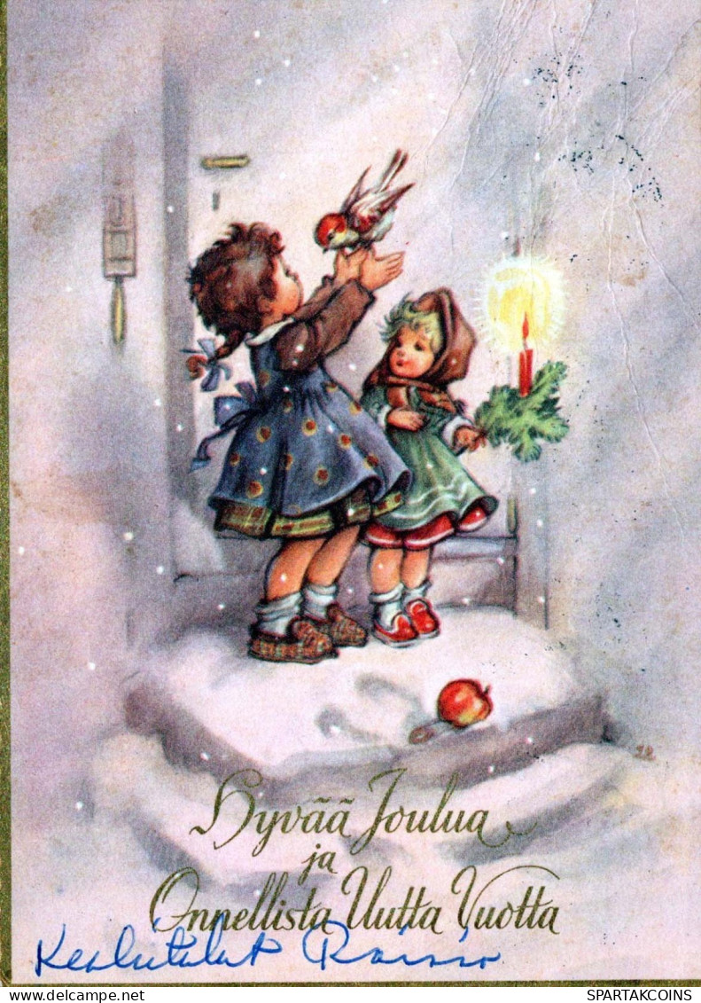 Buon Anno Natale BAMBINO Vintage Cartolina CPSM #PAY900.IT - New Year