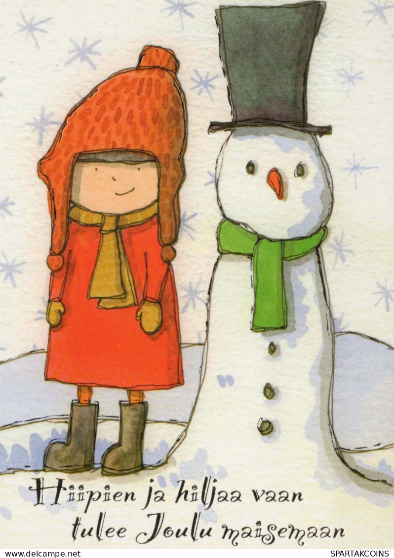 Buon Anno Natale PUPAZZO BAMBINO Vintage Cartolina CPSM #PAZ735.IT - New Year