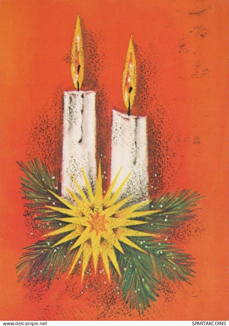Buon Anno Natale CANDELA Vintage Cartolina CPSM #PAZ601.IT - New Year