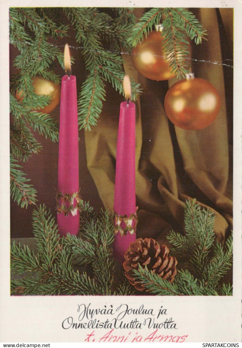 Buon Anno Natale CANDELA Vintage Cartolina CPSM #PAZ541.IT - New Year
