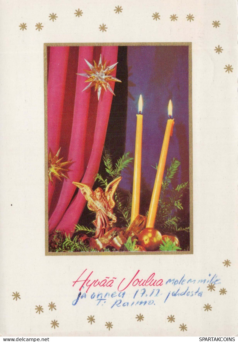 Buon Anno Natale CANDELA Vintage Cartolina CPSM #PAZ239.IT - New Year