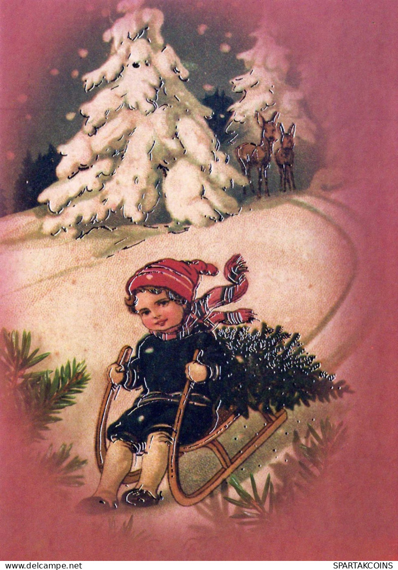 Buon Anno Natale BAMBINO Vintage Cartolina CPSM #PAW809.IT - New Year