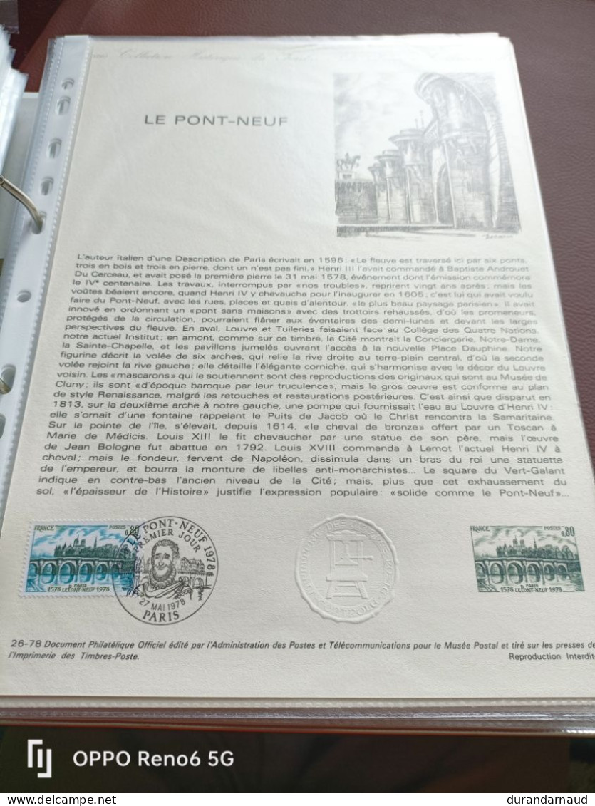 Document Philatelique LE PONT NEUF 26/1978 - Documenti Della Posta