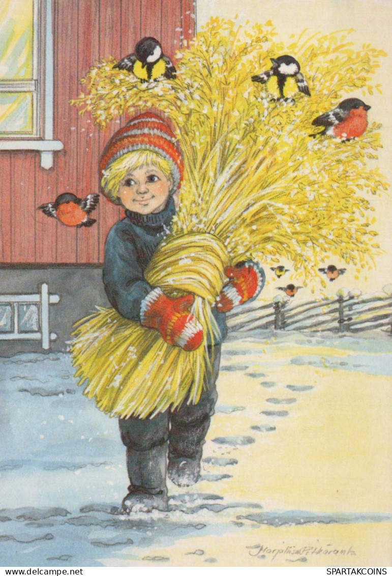Buon Anno Natale BAMBINO Vintage Cartolina CPSM #PAW365.IT - New Year