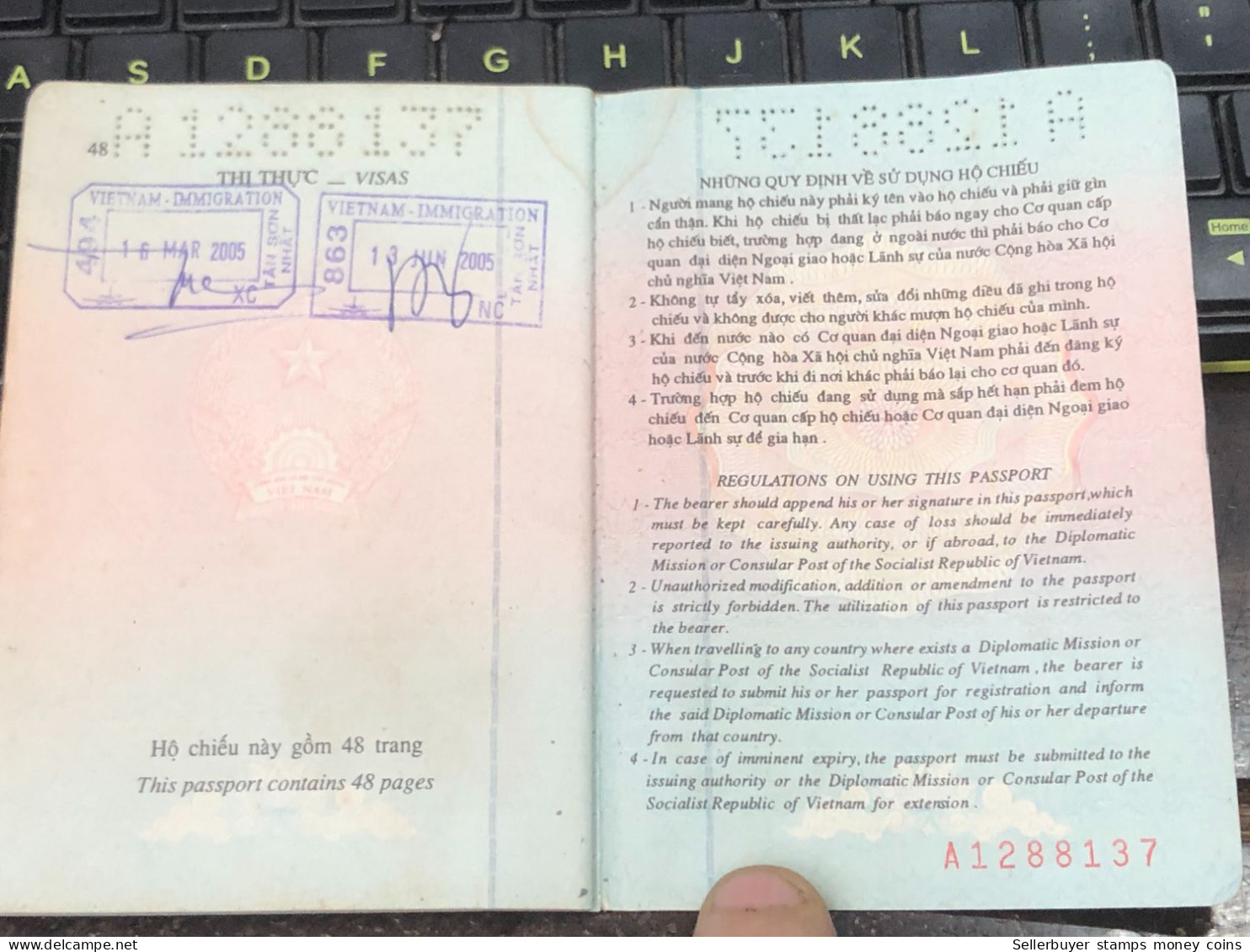 VIET NAMESE-OLD-ID PASSPORT VIET NAM-PASSPORT Is Still Good-name-vo Thi Kim Hoa-2001-1pcs Book - Collections