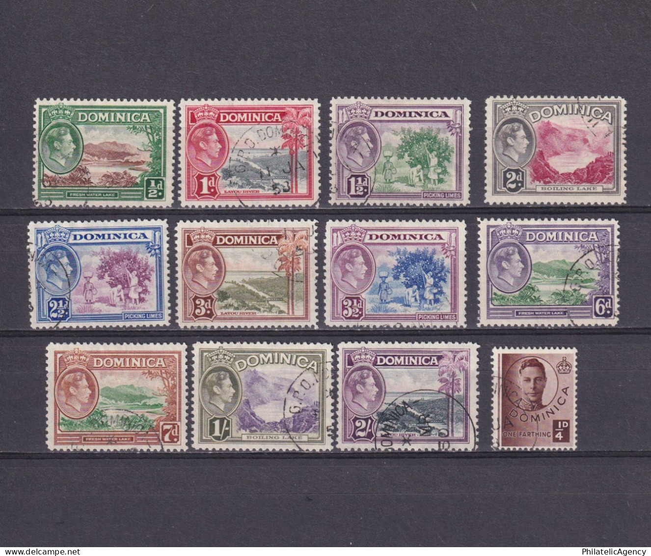 DOMINICA 1938, SG #99-109, CV £30, Part Set, Used - Dominica (...-1978)